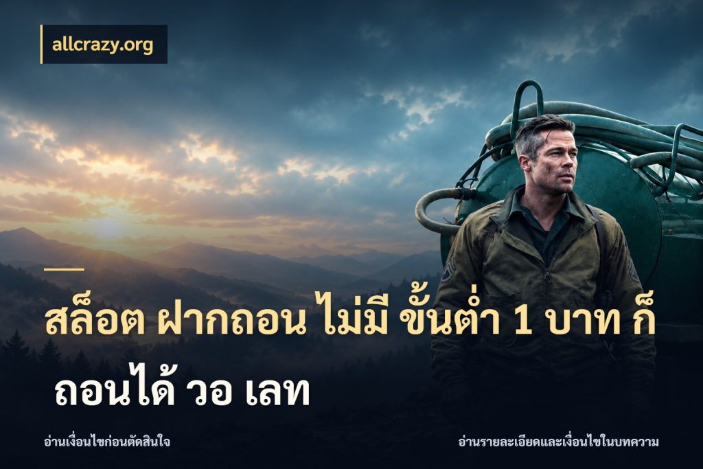 สล็อต ฝากถอน ไม่มี ขั้นต่ำ 1 บาท ก็ ถอนได้ วอ เลท จัดจังหวะสนุกให้เข้ากับงบที่ตั้งไว้ ในมุม allcrazy.org
