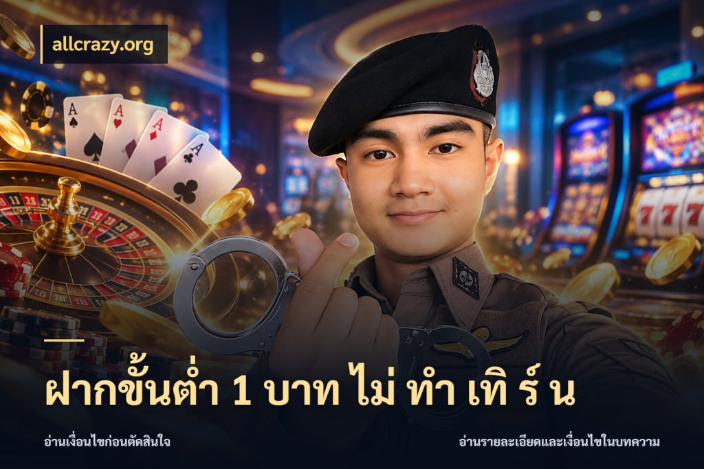 ฝากขั้นต่ำ 1 บาท ไม่ ทำ เทิ ร์ น จำนวนเริ่มต้นกับรายละเอียดที่สายเกมสนใจ กับ allcrazy.org