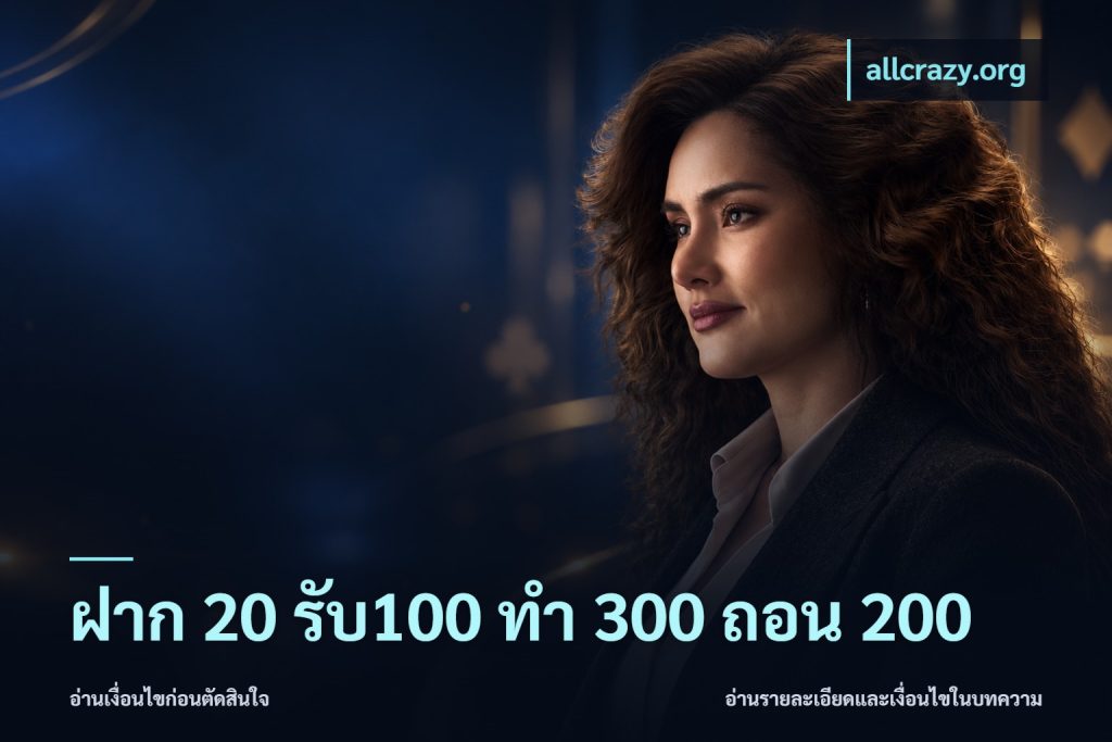 ฝาก 20 รับ100 ทํา 300 ถอน 200