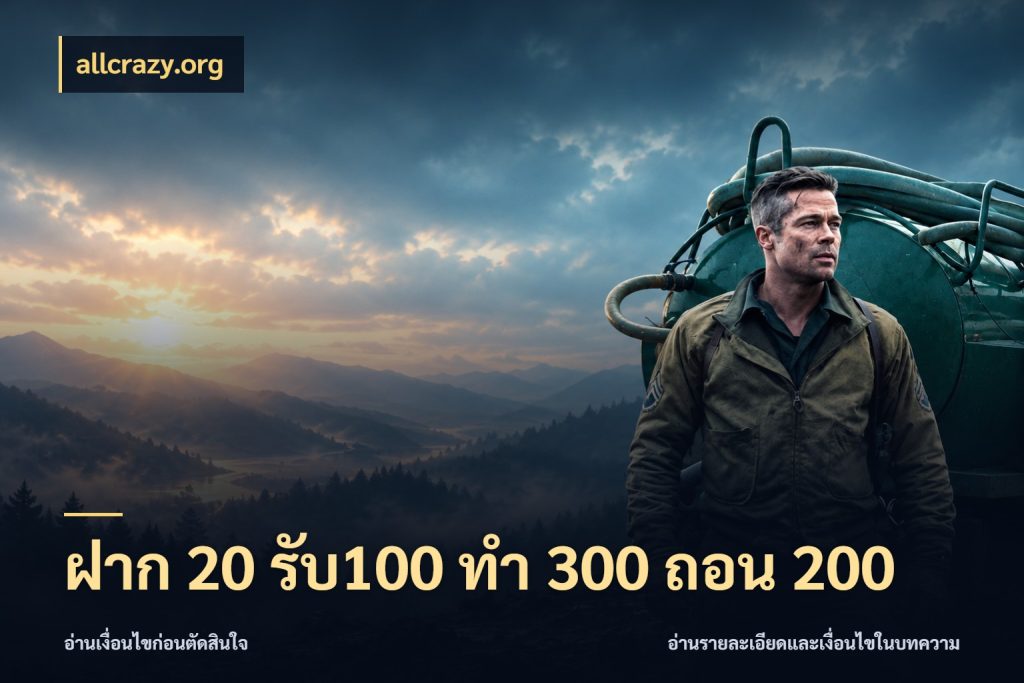 ฝาก 20 รับ100 ทํา 300 ถอน 200 allcrazy.org โปรยอดรับที่สายเกมสนใจ