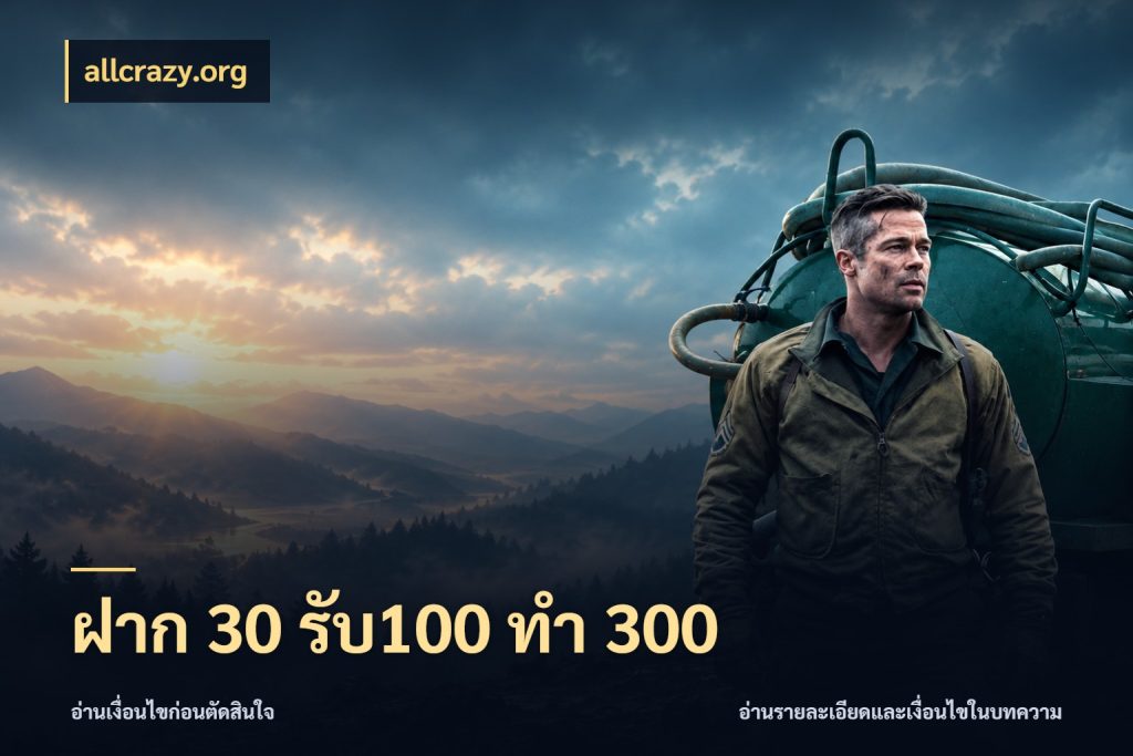 ฝาก 30 รับ100 ทำ 300 allcrazy.org จุดเด่นของเครดิตที่คนชอบเกมอยากรู้