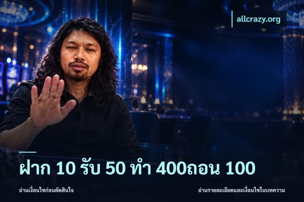 ฝาก 10 รับ 50 ทํา 400ถอน 100