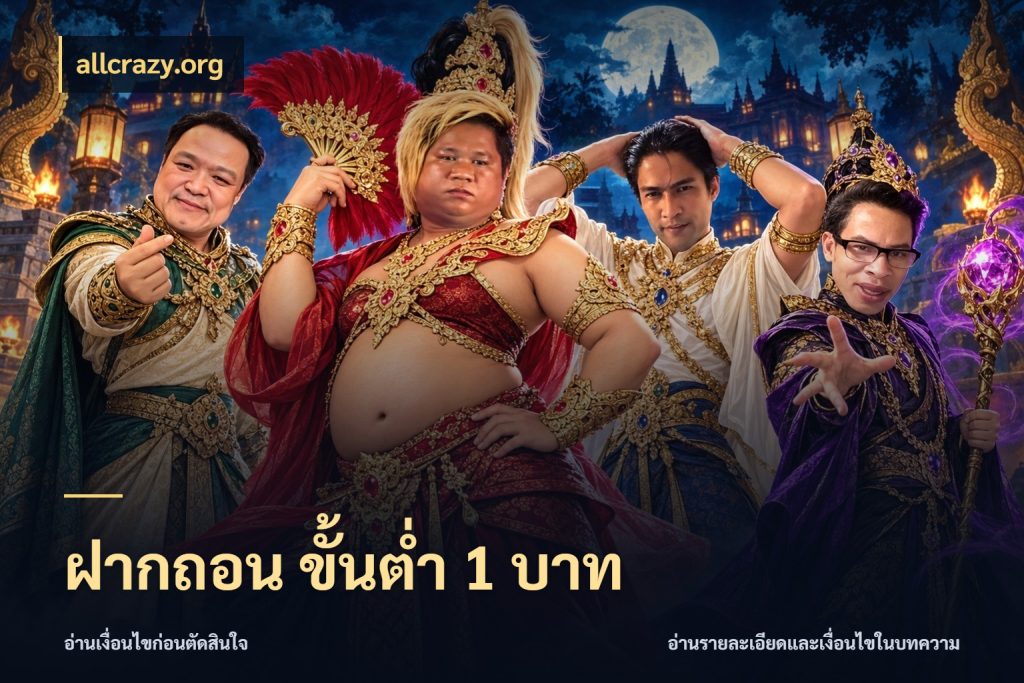 ฝากถอน ขั้นต่ำ 1 บาท เกมที่ชอบในขอบเขตเงินของตัวเอง กับ allcrazy.org